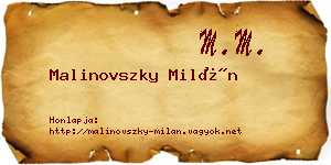 Malinovszky Milán névjegykártya